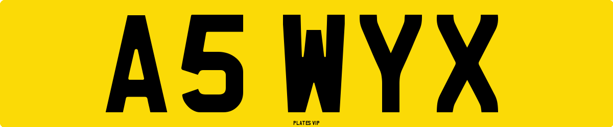 A5 WYX Number Plate