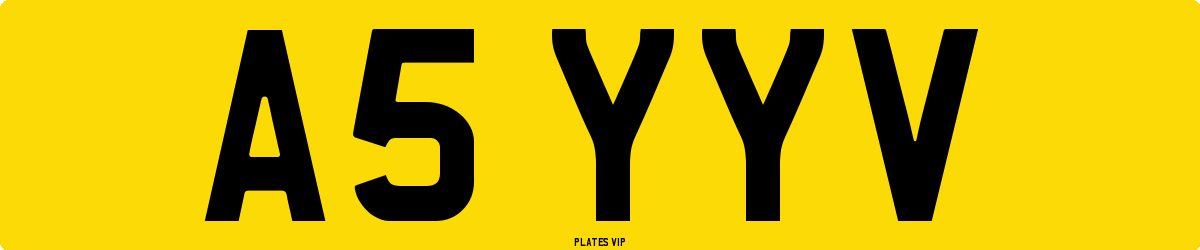A5 YYV Number Plate