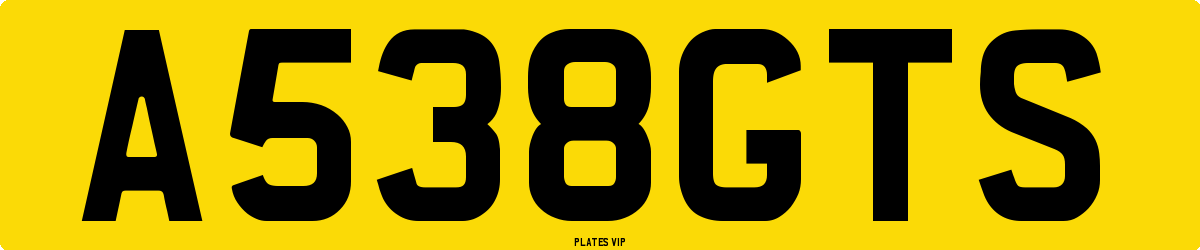 A538GTS Number Plate