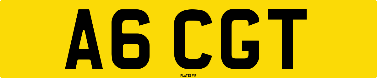 A6 CGT Number Plate
