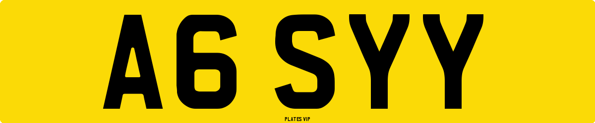 A6 SYY Number Plate