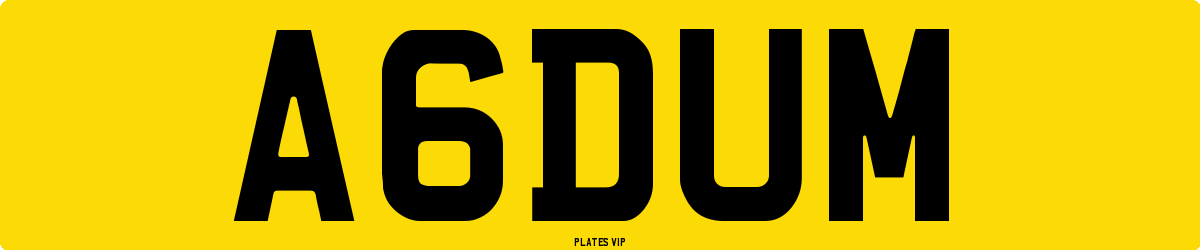 A6DUM Number Plate