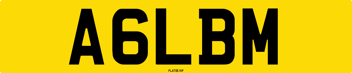 A6LBM Number Plate