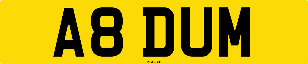 A8 DUM Number Plate