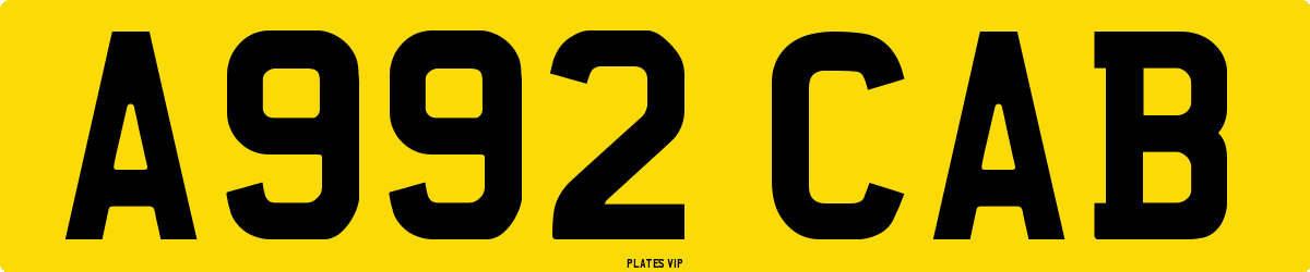 A992 CAB Number Plate