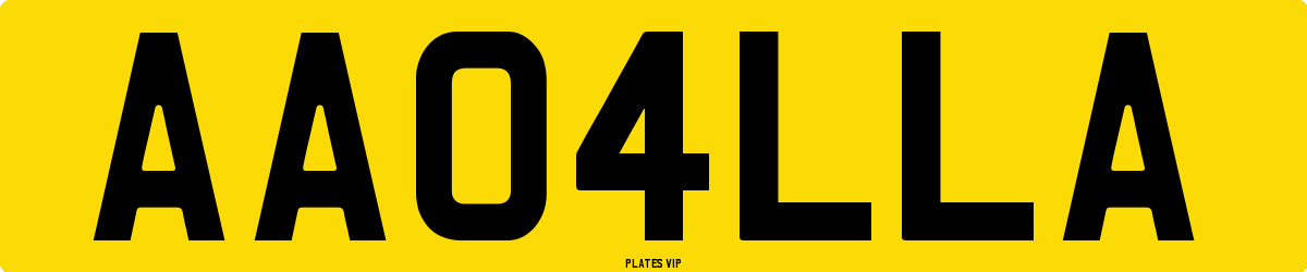 AA04LLA Number Plate