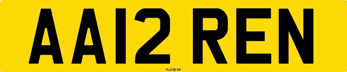 AA12 REN Number Plate
