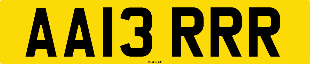 AA13 RRR Number Plate