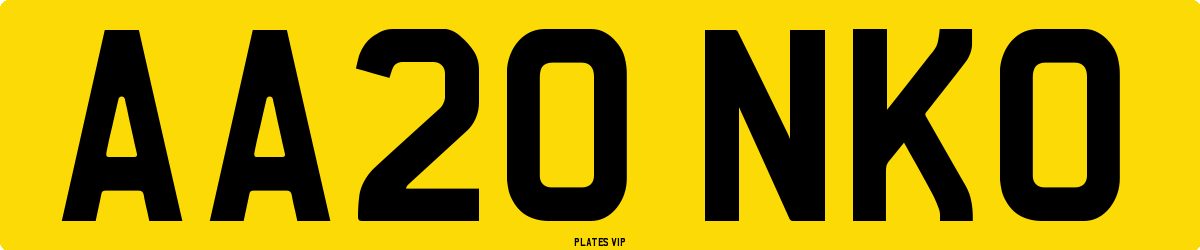 AA20 NKO Number Plate