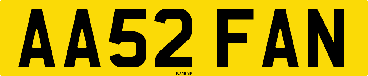 AA52 FAN Number Plate