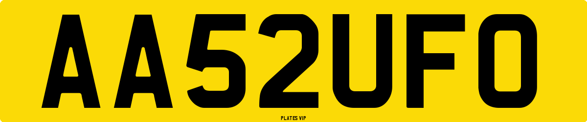 AA52UFO Number Plate