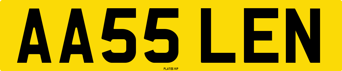 AA55 LEN Number Plate