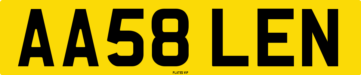 AA58 LEN Number Plate