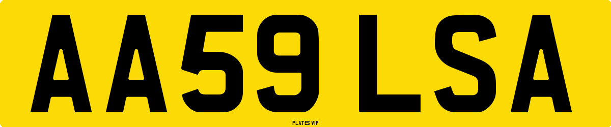 AA59 LSA Number Plate