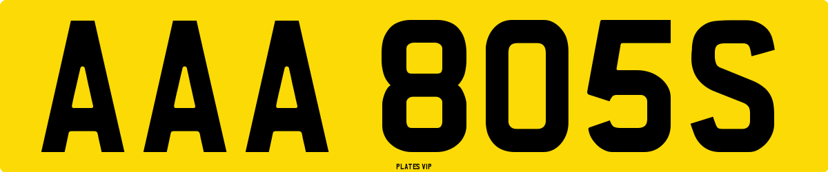 AAA 805S Number Plate