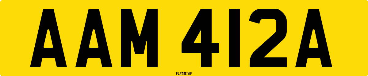 AAM 412A Number Plate
