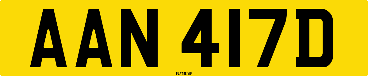 AAN 417D Number Plate