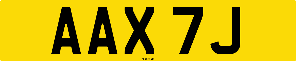 AAX 7J Number Plate
