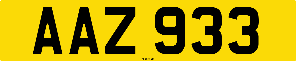 AAZ 933 Number Plate
