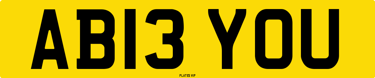 AB13 YOU Number Plate