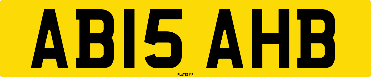 AB15 AHB Number Plate