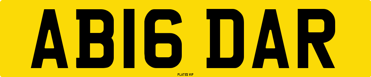 AB16 DAR Number Plate