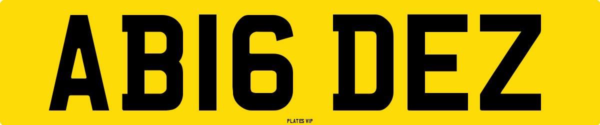 AB16 DEZ Number Plate