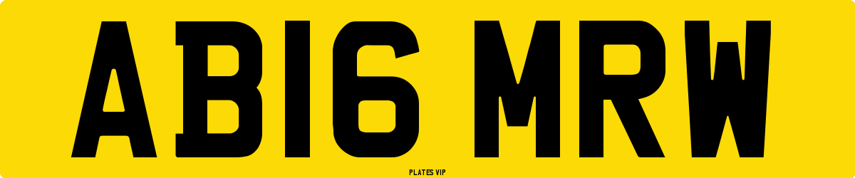 AB16 MRW Number Plate