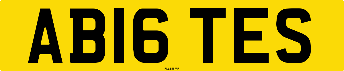 AB16 TES Number Plate