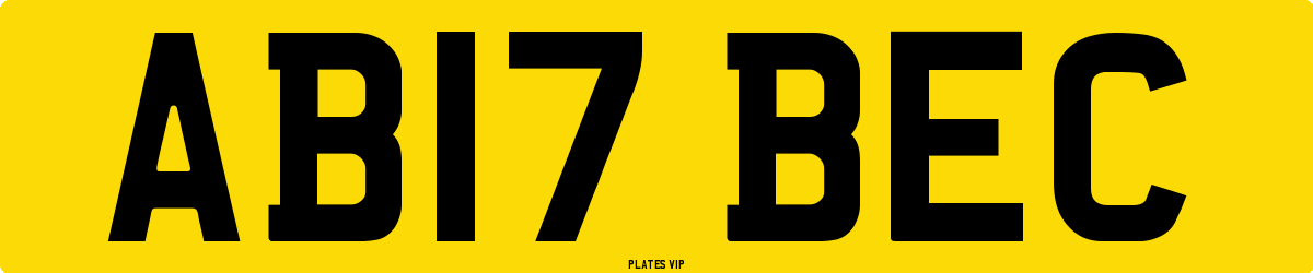 AB17 BEC Number Plate