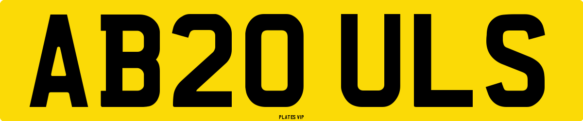 AB20 ULS Number Plate