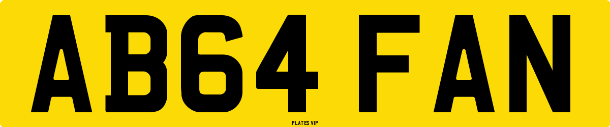 AB64 FAN Number Plate