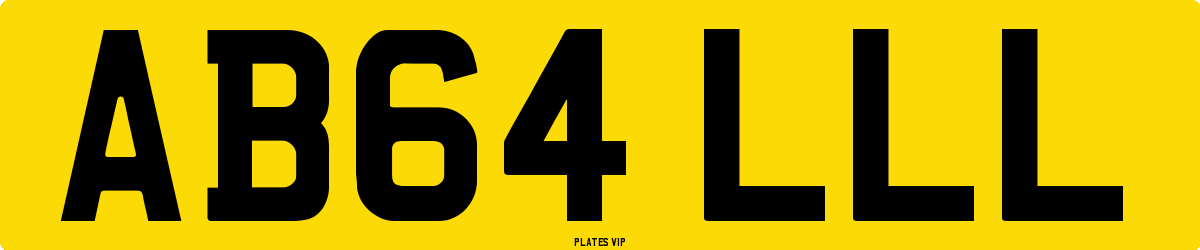 AB64 LLL Number Plate