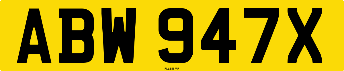 ABW 947X Number Plate