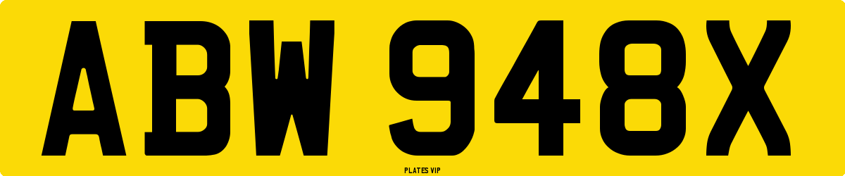 ABW 948X Number Plate