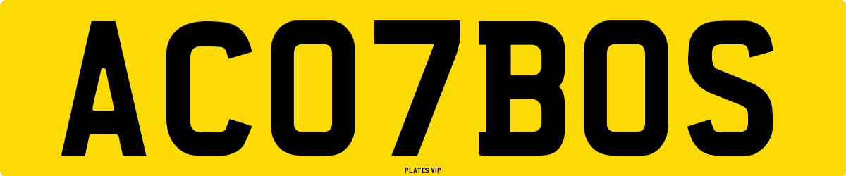 AC 07 BOS Number Plate