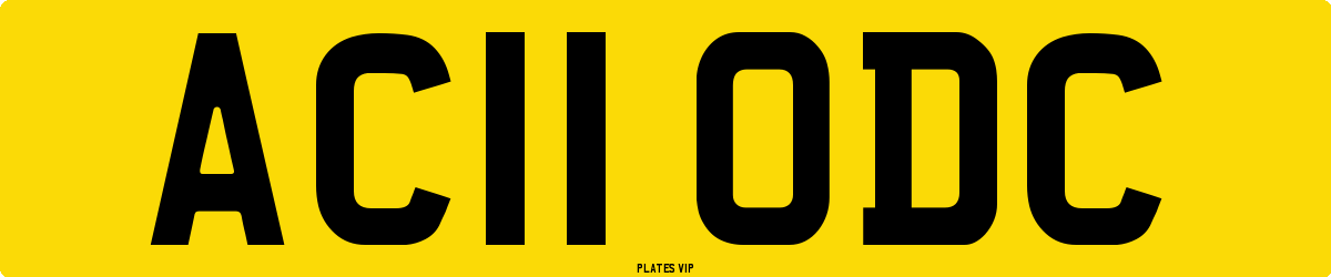 AC11 ODC Number Plate