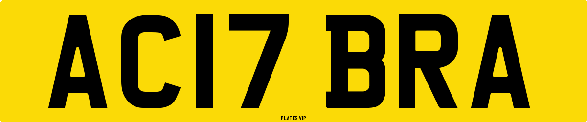 AC17 BRA Number Plate