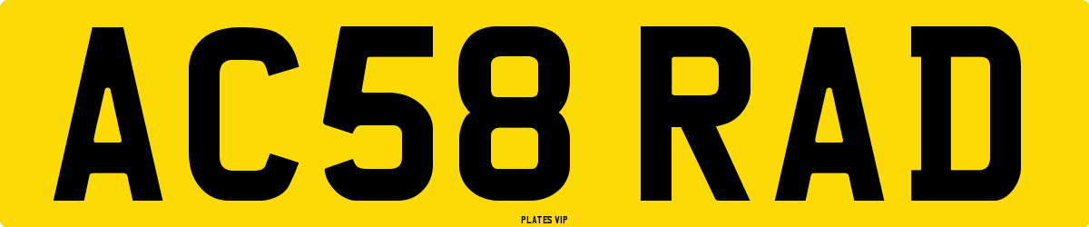 AC58 RAD Number Plate