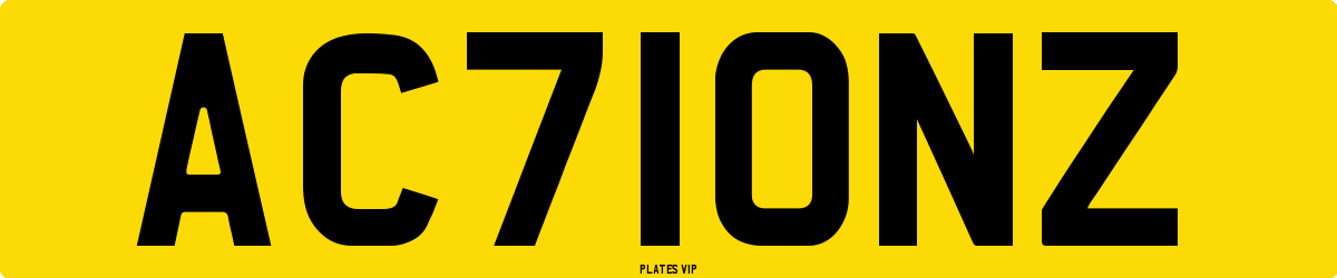AC71ONZ Number Plate