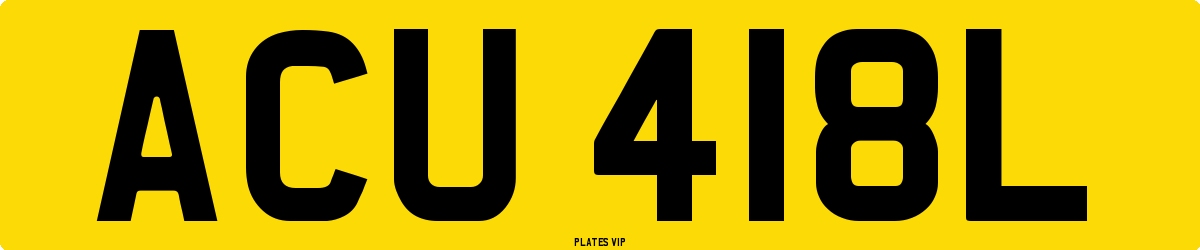 ACU 418L Number Plate