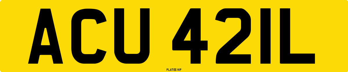 ACU 421L Number Plate