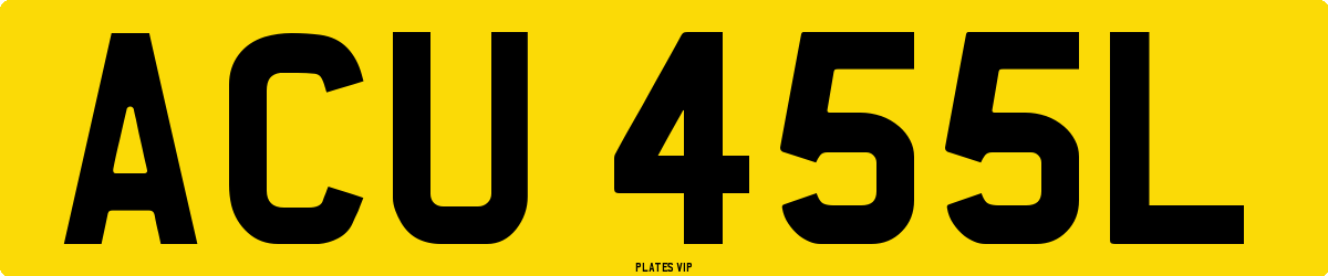 ACU 455L Number Plate