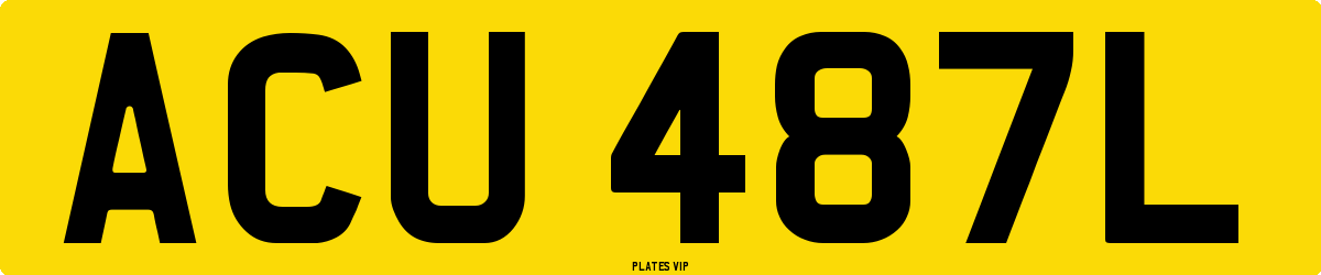 ACU 487L Number Plate