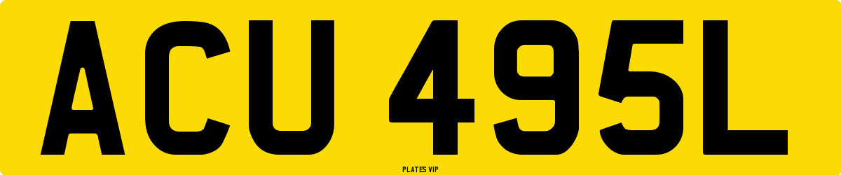 ACU 495L Number Plate