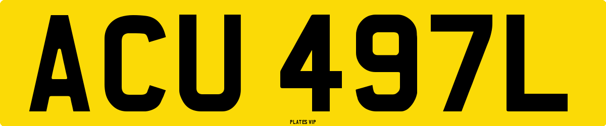 ACU 497L Number Plate