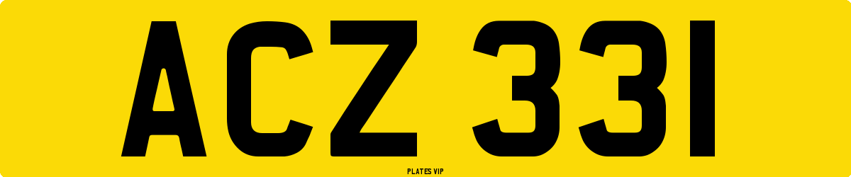 ACZ 331 Number Plate