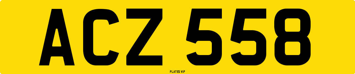 ACZ 558 Number Plate