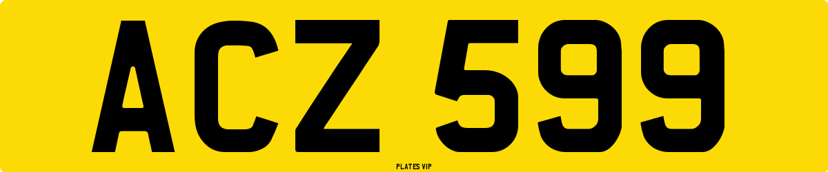 ACZ 599 Number Plate