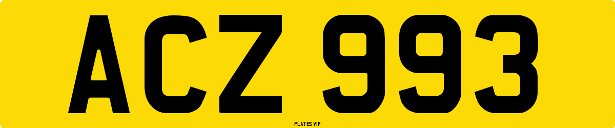 ACZ 993 Number Plate